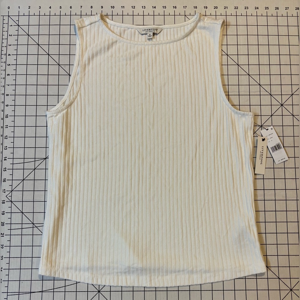 NWT Liverpool Women’s Size XL Snow Ribbed Tank Top - Picture 2 of 6